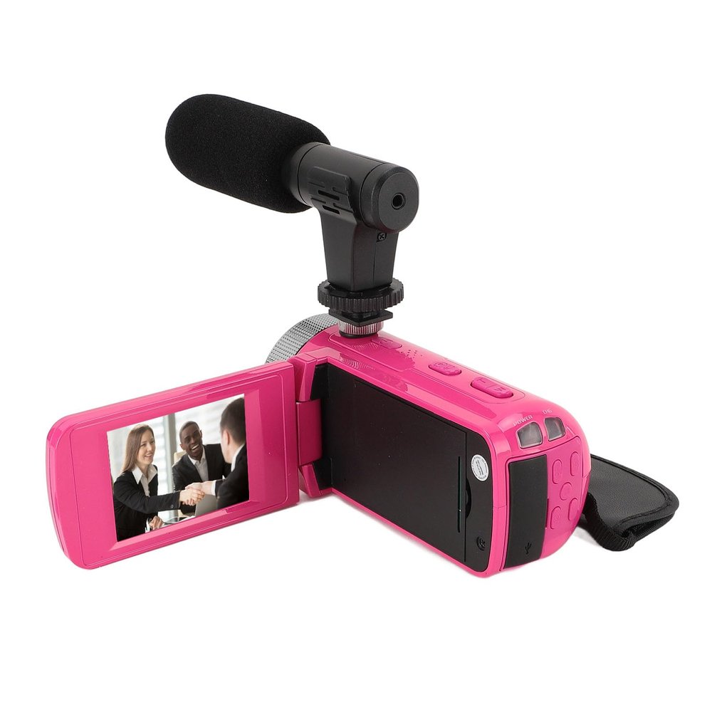 GOWENIC 16MP Digital Camera Camcorder, 1080P Video Recorder with Microphone, 16X Zoom 2.4 Inch Screen Design, Digital Video Camera for Interviews, Sports Events, Live Streaming
