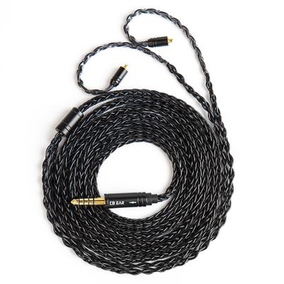 2M Extra Long MMCX IEM Cable, in Ear Monitor Replacement Earbuds Earphone Cable, KBEAR ST12 Plus 8 Core 4N OFC Silver-Plated HiFi Headphone Wire for TIN Audio T2 T3 Shure Earphones (Dark, MMCX 4.4MM)