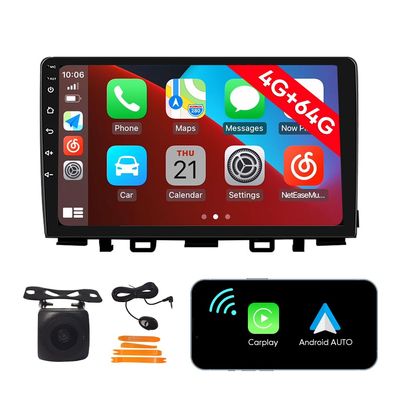 [4G 64G] Android Car Stereo FM Radio Carplay Android Auto 9" Touchscreen Headunit Media Player with Backup Camera for Kia Rio 2017 2018 2019