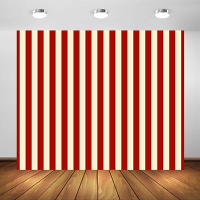 BELECO 15x8ft Fabric Red and White Stripes Backdrop Vintage Red Striped Circus Carnival Background for Clown Halloween Evil Circus Carnival Party Decorations Banner Birthday Photoshoot Studio Props