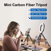 LEOFOTO Carbon Fiber Small Tabletop Travel Tripod, Weight 108g/0.23lb, Maxload 5kg/11lb, Lightweight Tripod Stand, 1/4" Inch Screw, for Camera/Phone Holder/Projector, MT-02C Long Version (MT-02CL) view 2