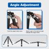 LEOFOTO Carbon Fiber Small Tabletop Travel Tripod, Weight 108g/0.23lb, Maxload 5kg/11lb, Lightweight Tripod Stand, 1/4" Inch Screw, for Camera/Phone Holder/Projector, MT-02C Long Version (MT-02CL) view 3