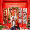 10x7FT Santa's Toy Shop Backdrop Red Christmas Background Xmas Family Holiday Party Decoration Banner Photography Happy New Year Background Supplies view 2
