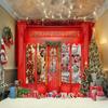 10x7FT Santa's Toy Shop Backdrop Red Christmas Background Xmas Family Holiday Party Decoration Banner Photography Happy New Year Background Supplies view 3