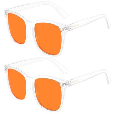 ORANZI 98.6% Blue Light Blocking Glasses for Computer & Gaming - Anti Harmful Blue Ray for Better Sleep, Amber Lenses Anti Fatigue & Eye Strain