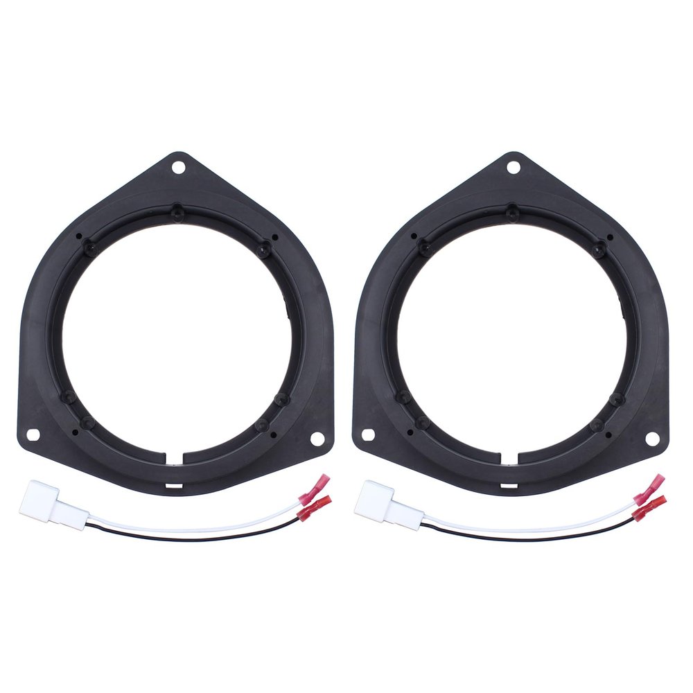 ApplianPar Car Stereo Door Speaker Adapter Mounting Plates 6.5 Inch Stand Ring Kit with Wiring Connector Harness Cable Plug