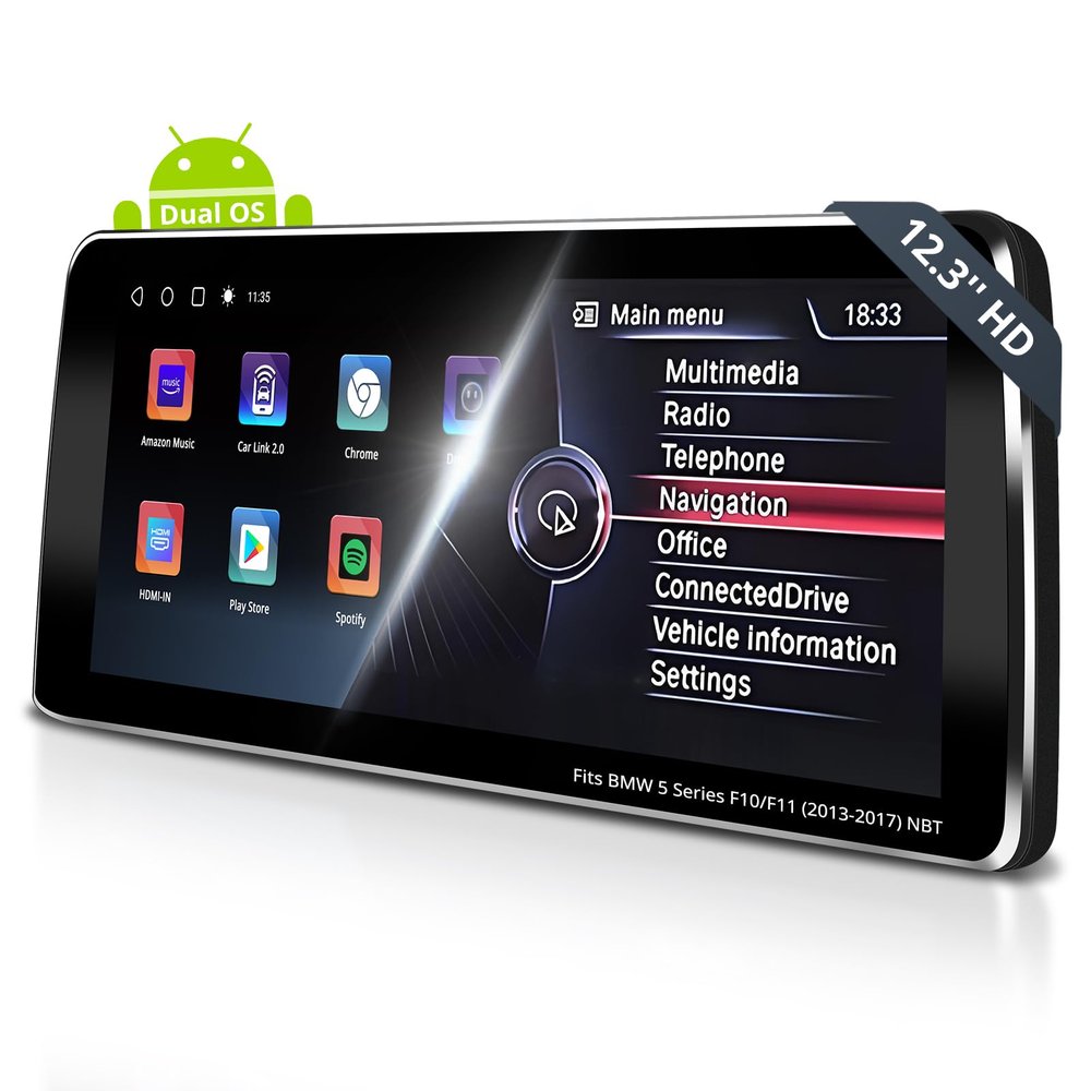 ATOTO 12.3" Android Car Stereo Compatible with BMW 5 Series F10 F11 2013-2017 NBT System, Keep Original Function, 4G LTE, Wireless CarPlay & Android Auto, GPS Tracking, SCVC,DSP 32Band E