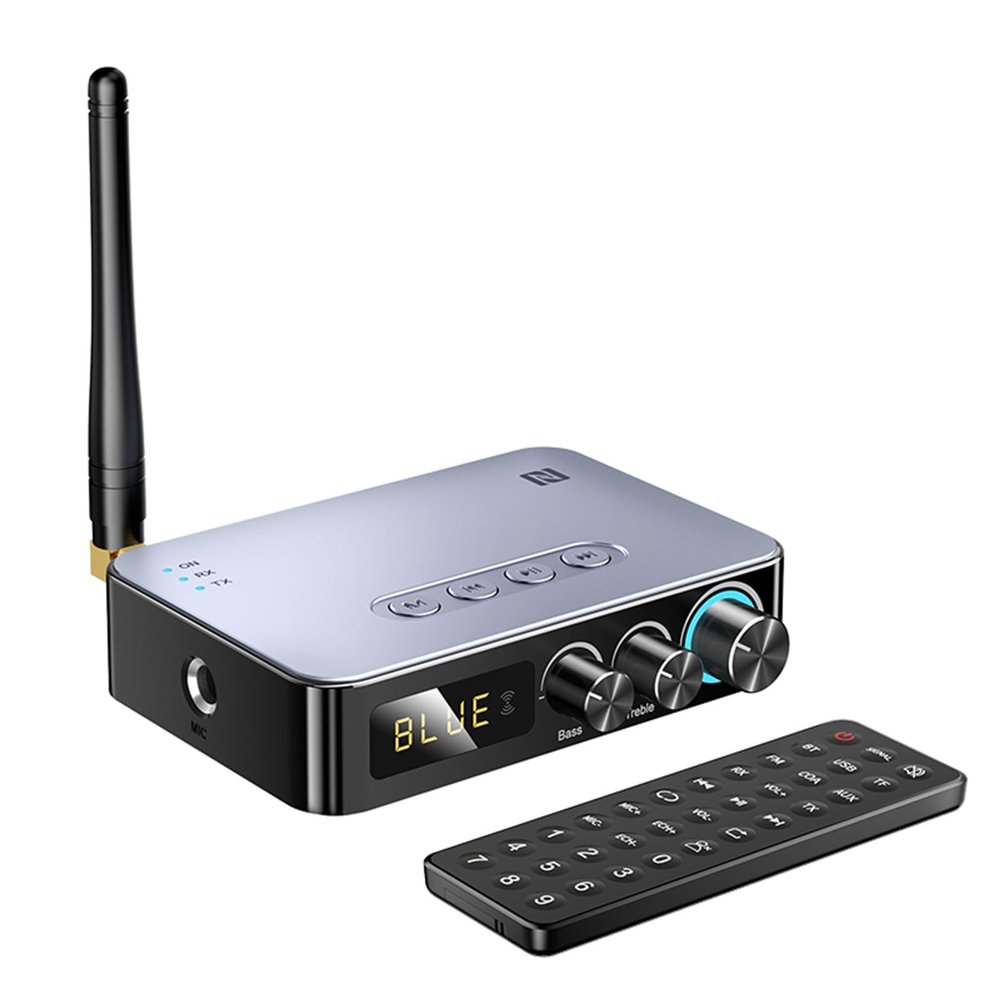 Boannice NFC Bluetooth 5.1 Receiver Transmitter, HiFi Wireless Audio Adapter with 3.5mm AUX, RCA, 6.5mm Microphone Connection,for Headphones,Speakers,TVs,amplifiers,projectors,Home theaters,PC