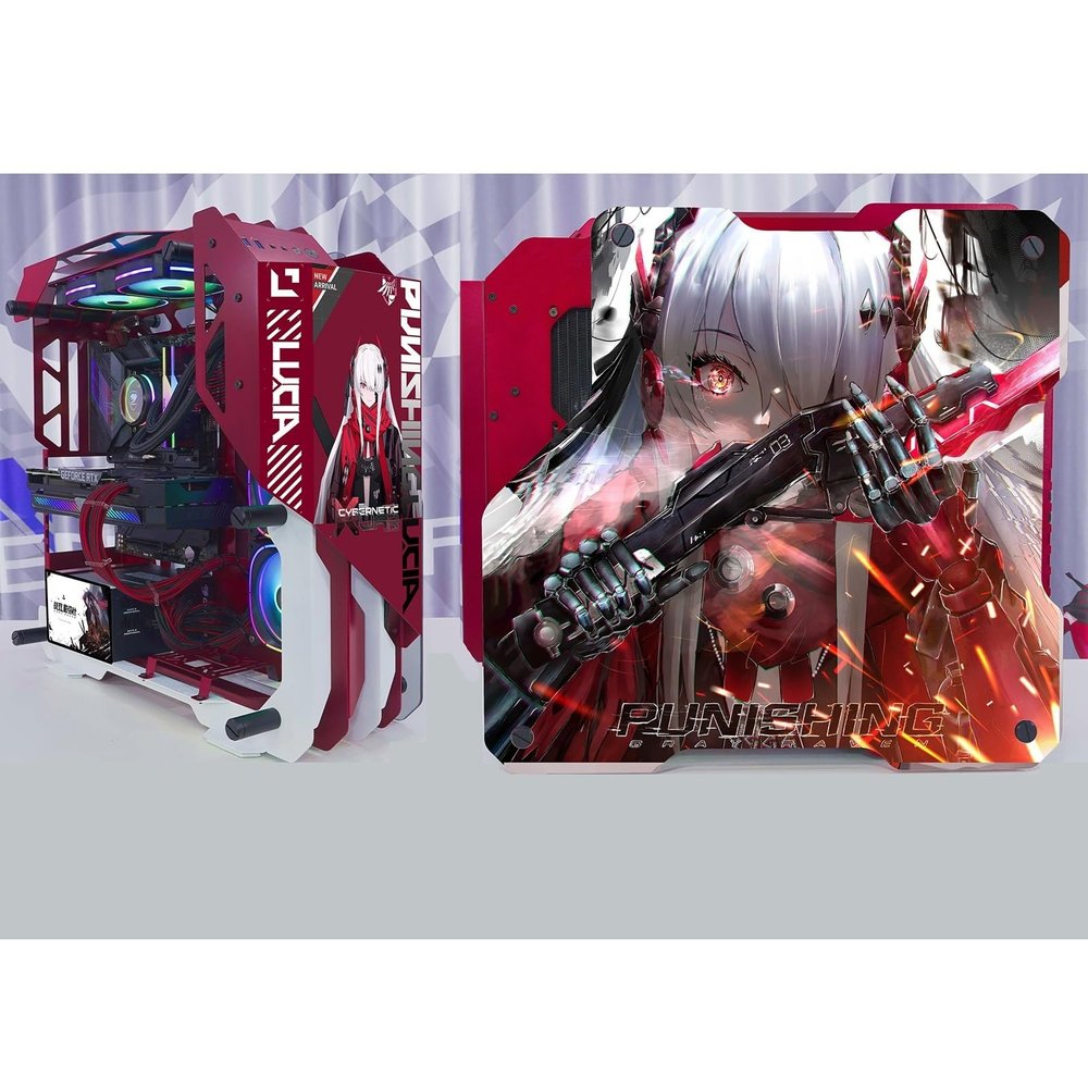 ATX Case, Gaming Case, Mid - Tower PC Gaming Case ATX/M-ATX/ITX - Front I/O USB 3.0 Port - Tempered Glass Side Panel - Your Unique Computer Case(D)
