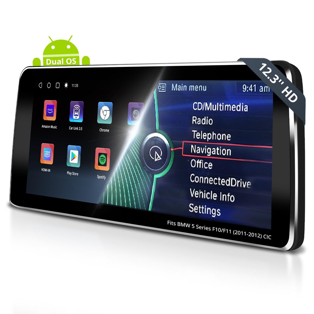 ATOTO 12.3" Androrid Head Unit Compatible with BMW 5 Series F10 F11 2011-2012 CIC System,Keep Original Function, GPS Tracking, Wireless CarPlay & Android Auto, Dual Bluetooth, 4G LTE