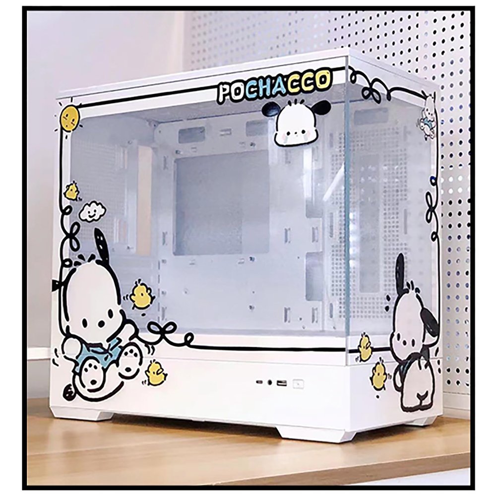 ATX Case, Computer Cases,Mid-Tower PC Gaming Case M-ATX/ITX - Front I/O USB 3.0 /Type-C Port - 270 Panoramic View Tempered Glass Panel - Includes A Themed Light Board