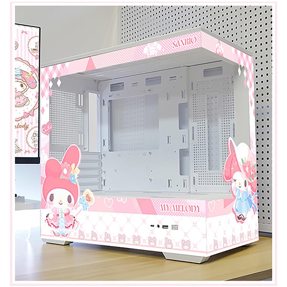 ATX Case, Computer Cases,Mid-Tower PC Gaming Case M-ATX/ITX - Front I/O USB 3.0 /Type-C Port - 270 Panoramic View Tempered Glass Panel - Includes A Themed Light Board