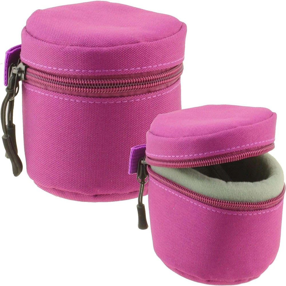 Navitech Purple Water Resistant Camera Lens Protective Case Pouch - Compatible With OM SYSTEM OLYMPUS M.Zuiko Digital 14-42mm F3.5-5.6 IIR Lens