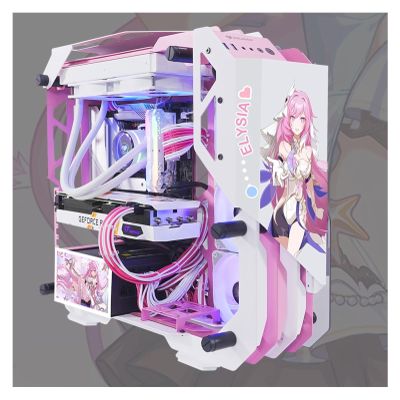 HDYDSSD ATX/M-ATX/ITX Mid Tower Gaming Case, Aluminum Alloy, I - USB 3.0, Tempered Glass Side Panel
