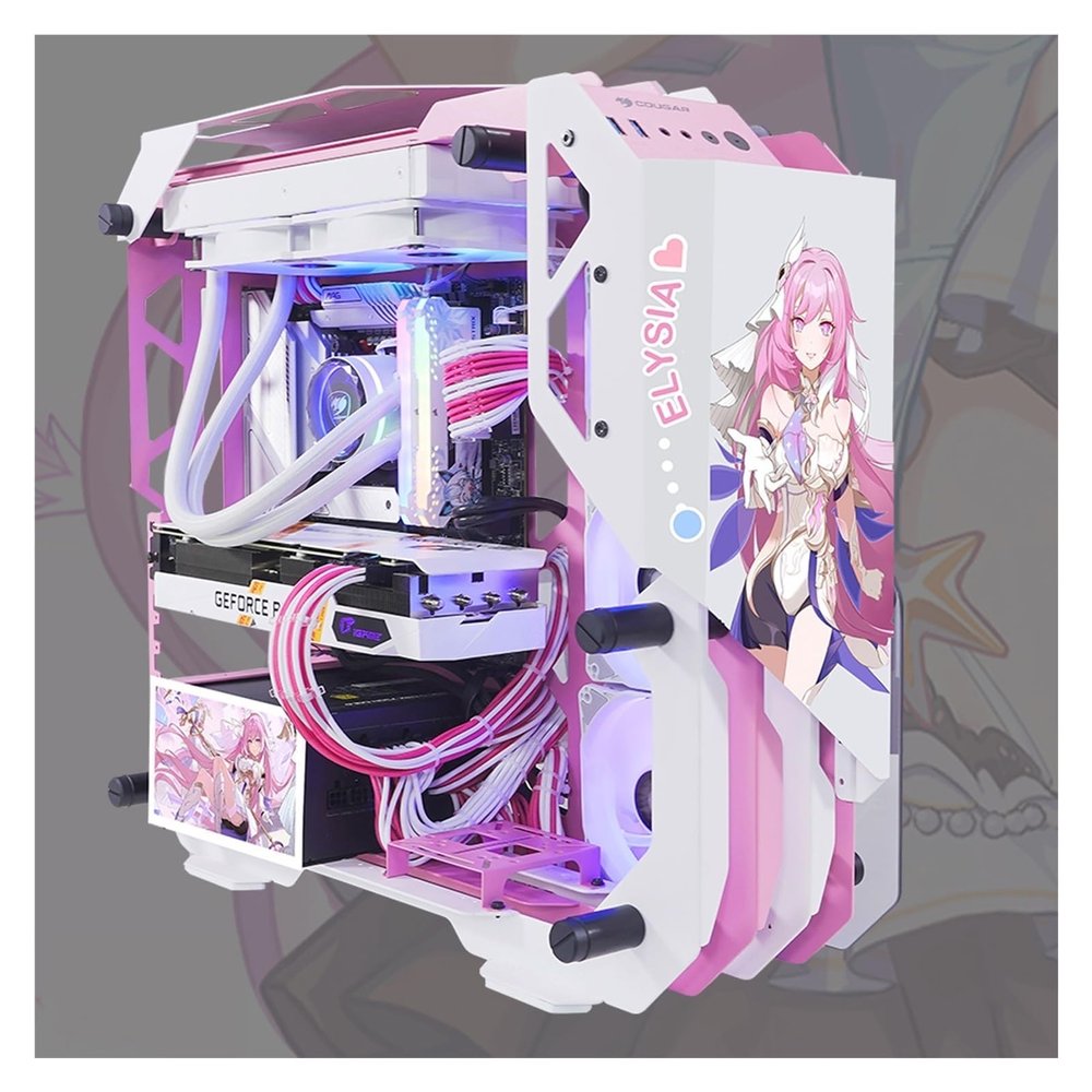 HDYDSSD ATX/M-ATX/ITX Mid Tower Gaming Case, Aluminum Alloy, I - USB 3.0, Tempered Glass Side Panel