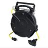 Alert ProReel Professional Grade ProReel 8675MFQ Heavy Duty Retractable Extension Cord Reel | 75 Foot 14/3 SJTOW 10 Amp Quad-Tap Industrial Cord | Four 5-15R Receptacles with Power On Indicator view 1