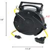 Alert ProReel Professional Grade ProReel 8675MFQ Heavy Duty Retractable Extension Cord Reel | 75 Foot 14/3 SJTOW 10 Amp Quad-Tap Industrial Cord | Four 5-15R Receptacles with Power On Indicator view 4