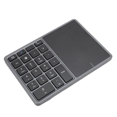 Wisoqu Bluetooth Number Pad, Cordless Numeric Keypad with Touchpad, 22 Keys Portable Financial Accounting Number Keyboard, Mini Numpad for Business Office Desktop PC Laptop (Dark Gray)