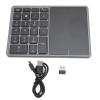 Wisoqu Bluetooth Number Pad, Cordless Numeric Keypad with Touchpad, 22 Keys Portable Financial Accounting Number Keyboard, Mini Numpad for Business Office Desktop PC Laptop (Dark Gray) view 4