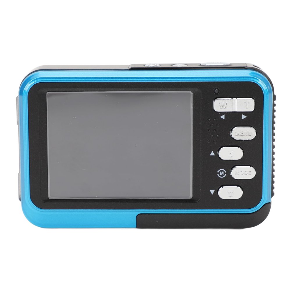 Underwater Camera, 4K 48MP Autofocus HD Dual Screen Camera, with 16X Zoom, Front & Back Screen, Lightweight Compact Digital Camera for Snorkeling (Blue)