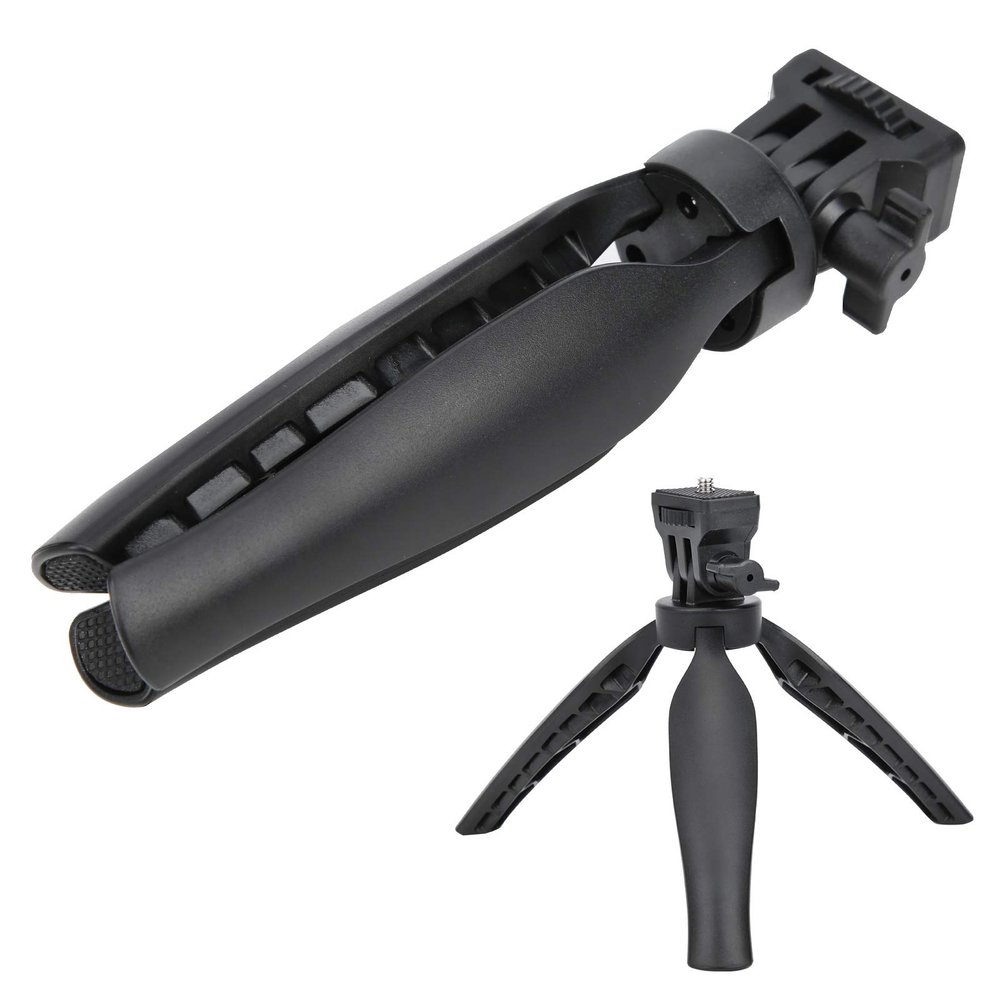 Naroote Desktop Tripod, Camera Tripod with 1/4in Screw Black Plastic Multi Function Mini Portable Desk Tripod Mini Tripod for Mirrorless Camera, SLR Camera, Sports Camera