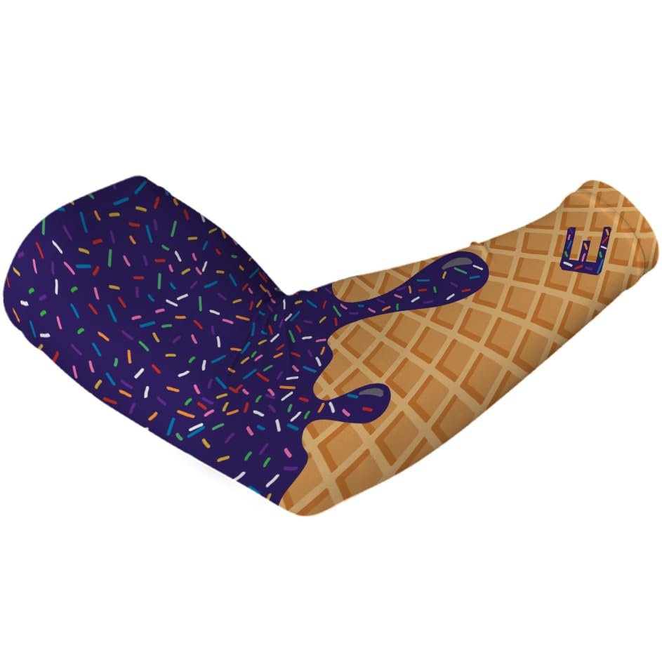 Elite Athletic Gear Ice Cream Compression Arm Sleeves - Youth & Adult Sizes - 13 Color Options - Sports & Fitness - Sold Individually (Purple, Youth)