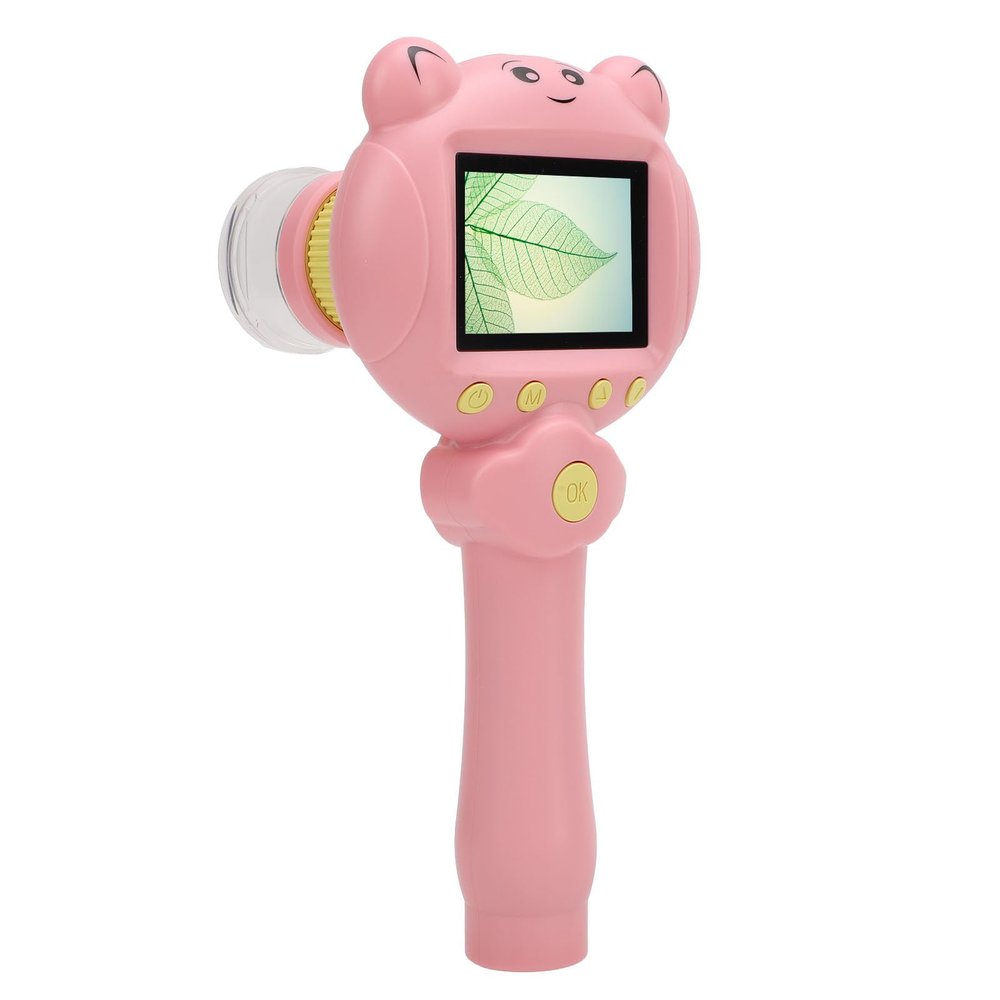 Handheld Microscope for Kids, 2.5K 48MP Portable Digital Microscope, 2inch Screen Kids Microscope, 2X-8X Zoom, 6 LED Lights Mini Scopes for Education Outdoor (Roseate)