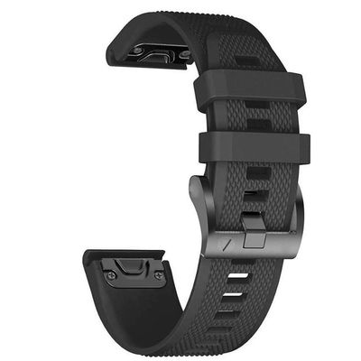 Silicone Band For Garmin For Fenix 7 7X 6X 6 Pro 5 5X Plus Epix Gen 2 Tactix Bravo Watch Strap 26mm 22mm Wristband Bracelet,Black,26mm For Fenix 7X 7XPro