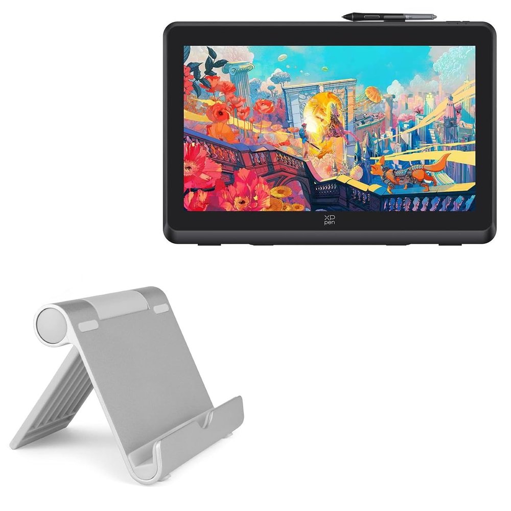 BoxWave Stand and Mount Compatible with XP-Pen Artist 22 Plus - VersaView Aluminum Stand, Portable, Multi Angle Viewing Sturdy