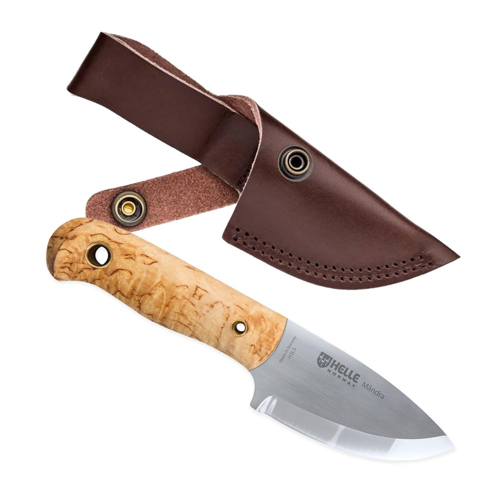 HELLE Mndra Les Stroud - Outdoor Preparation Knife w/Sheath, 2.72" Blade