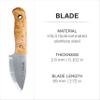 HELLE Mndra Les Stroud - Outdoor Preparation Knife w/Sheath, 2.72" Blade view 3