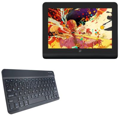 BoxWave Keyboard Compatible with XP-Pen Artist Pro 16 (Gen 2) - SlimKeys Bluetooth Keyboard, Portable Thin with Chiclet-Style Keys - Jet Black
