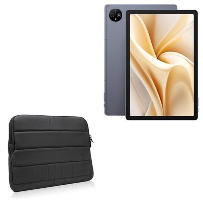 BoxWave Case Compatible with Ulefone Tab A11 Pro - Polar Jacket, Puffy Padded Material Zip Up Sleeve Pouch - Jet Black