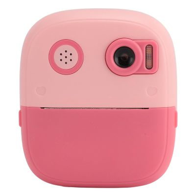 Kids Instant Print Camera HD Screen Dual Lens 8X Zoom AutoFocus Camera Toy Girls Boys Birthday (Roseate)