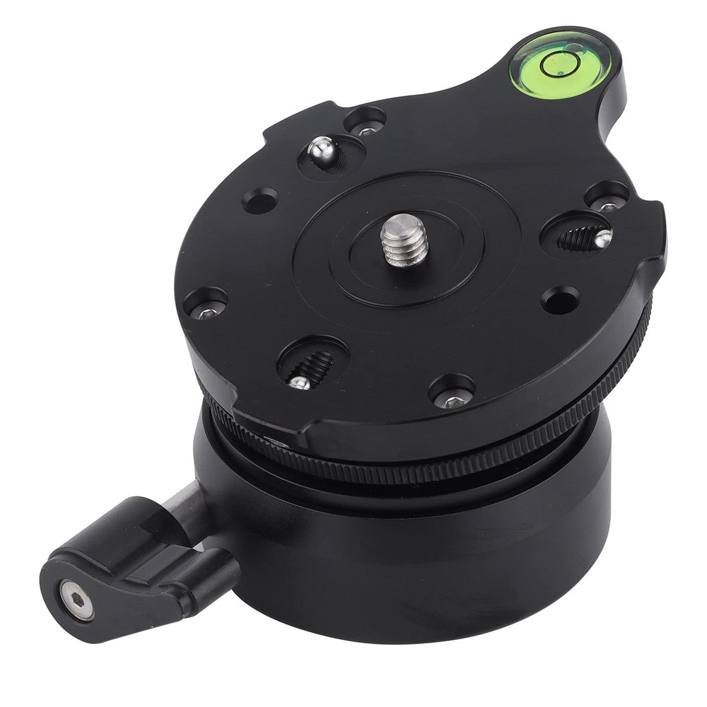 Tripod Leveling Base, with 1/4in Screw and 3/8in Screw Hole DY60N Aluminum Alloy Tripod Leveling Base Leveler Adjusting Plate for DSLR Camera