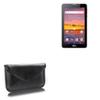 BoxWave Case Compatible with Sky Devices Platinum A7 - Elite Leather Messenger Pouch, Synthetic Leather Cover Case Envelope Design - Jet Black view 1