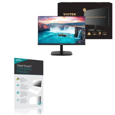 BoxWave Screen Protector Compatible with Viotek LED Computer Monitor H250 Widescreen (25 in) - ClearTouch Crystal Privacy (2-Pack), Privacy Screen Protector Flexible Film Clear