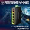 TRENDnet 5-Port Industrial Fast Ethernet PoE+ DIN-Rail Mini Switch, TI-PELC50, NDAA + TAA Compliant, 4 x 10/100Mbps PoE+ Ports, 1 x 10/100Mbps Port, 90W PoE+ Power Budget view 4