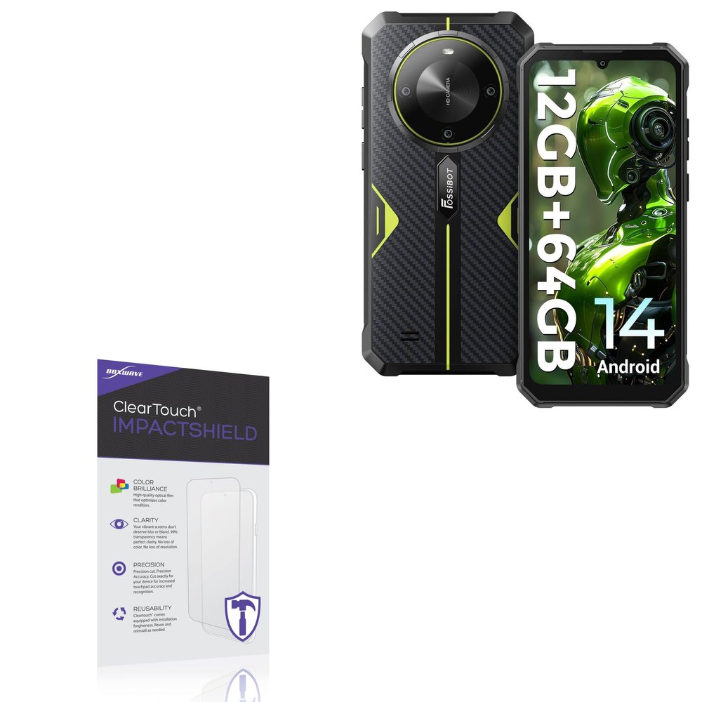 BoxWave Screen Protector Compatible With FOSSiBOT F105 - ClearTouch ImpactShield (2-Pack), Impenetrable Screen Protector Flexible Film