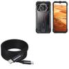 BoxWave Cable Compatible with Cubot Kingkong AX - DirectSync PD Cable (10ft) - USB-C to USB-C (100W), Long Type C Braided Nylon Alloy Fast Charge - Jet Black view 1