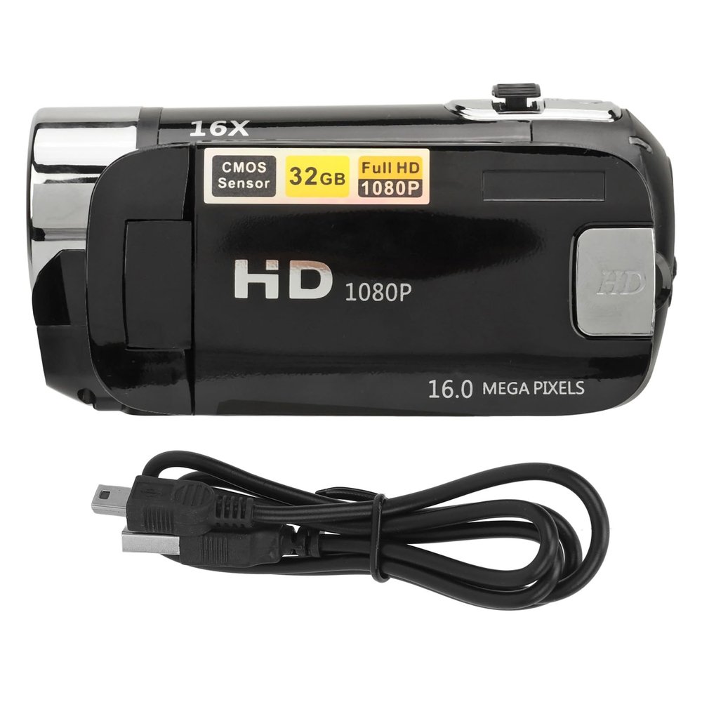 16MP Digital Camera, Megapixel Swivelling Screen Camcorder, Zoom HD Video Recorder for Teenagers Children Beginners (-2214230150511)