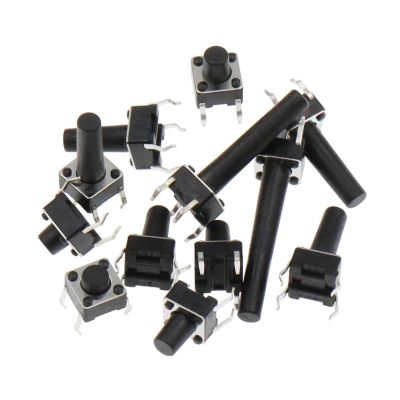 BHUPWZE 20PCS 6x6 Push Button Switch DIP 6X6X4.3 Light Touch Switch 6 * 6 * 4.3/5/6/7/8/9/10/11/12/13MM The Power Switch 4Pins(6x6x9mm)