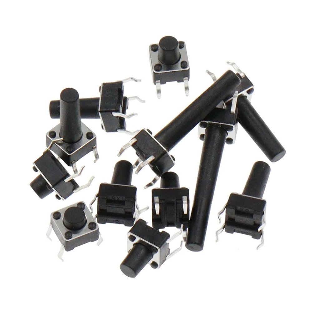 BHUPWZE 20PCS 6x6 Push Button Switch DIP 6X6X4.3 Light Touch Switch 6 * 6 * 4.3/5/6/7/8/9/10/11/12/13MM The Power Switch 4Pins(6x6x9mm)
