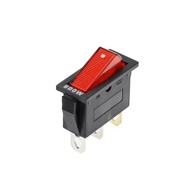 BHUPWZE 1PCS KCD3 Rocker Switch ON-Off ON-Off-ON 2 Position 3Pins with Light Power Switch 16A 250V / 20A 125V AC(Red Light 800W)