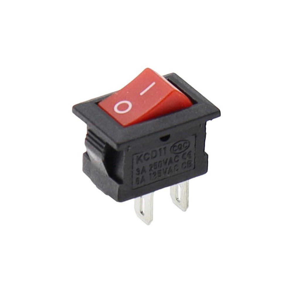 BHUPWZE 5/10PCS KCD11 Rocker Switch 10 * 15mm Mini Push Button Switch ON-Off/ON-Off-ON 2 Pins / 3 Pins 3A 250VAC / 6A 125VAC 10x15mm(Red,10PCS)