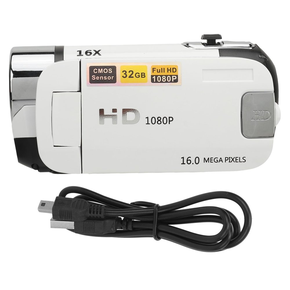 16MP Digital Camera, Megapixel Swivelling Screen Camcorder, Zoom HD Video Recorder for Teenagers Children Beginners (-2214230150512)
