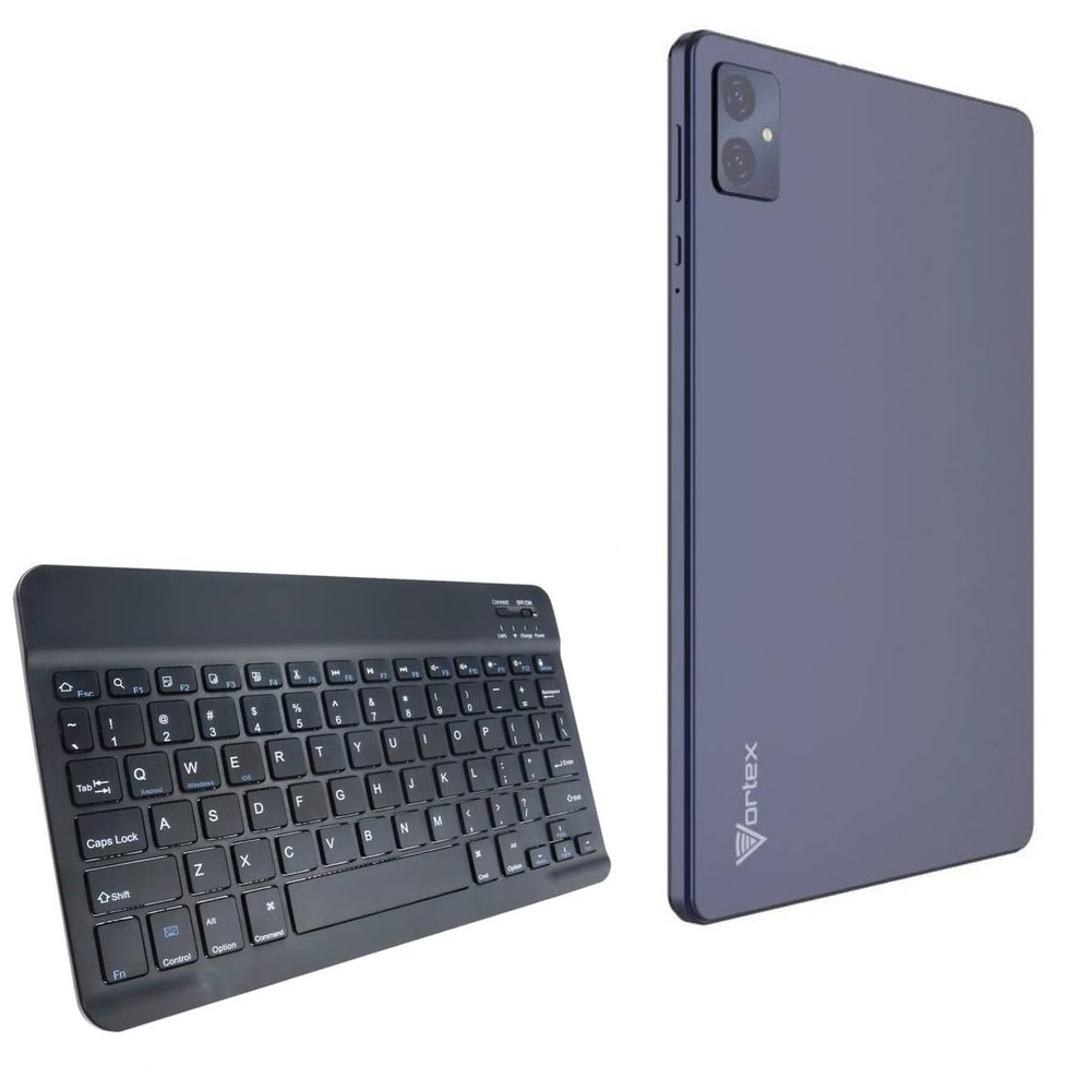 BoxWave Keyboard Compatible with Vortex T10M Pro - SlimKeys Bluetooth Keyboard, Portable Thin with Chiclet-Style Keys - Jet Black