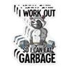 3Pcs I Work Out So I Can Eat Garbage Gym Weight Fitness Raccoon Stickers, 3 Inches view 1