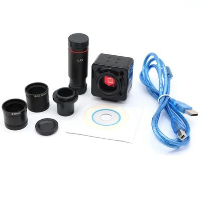 ZTBH Microscope Accessories Kit 5MP C-Mount Microscope Industrial Digital Camera, USB 2.0 0.5X Eyepiece CMOS 23.2mm Adapter with 30/30.5mm Ring for Image Capture