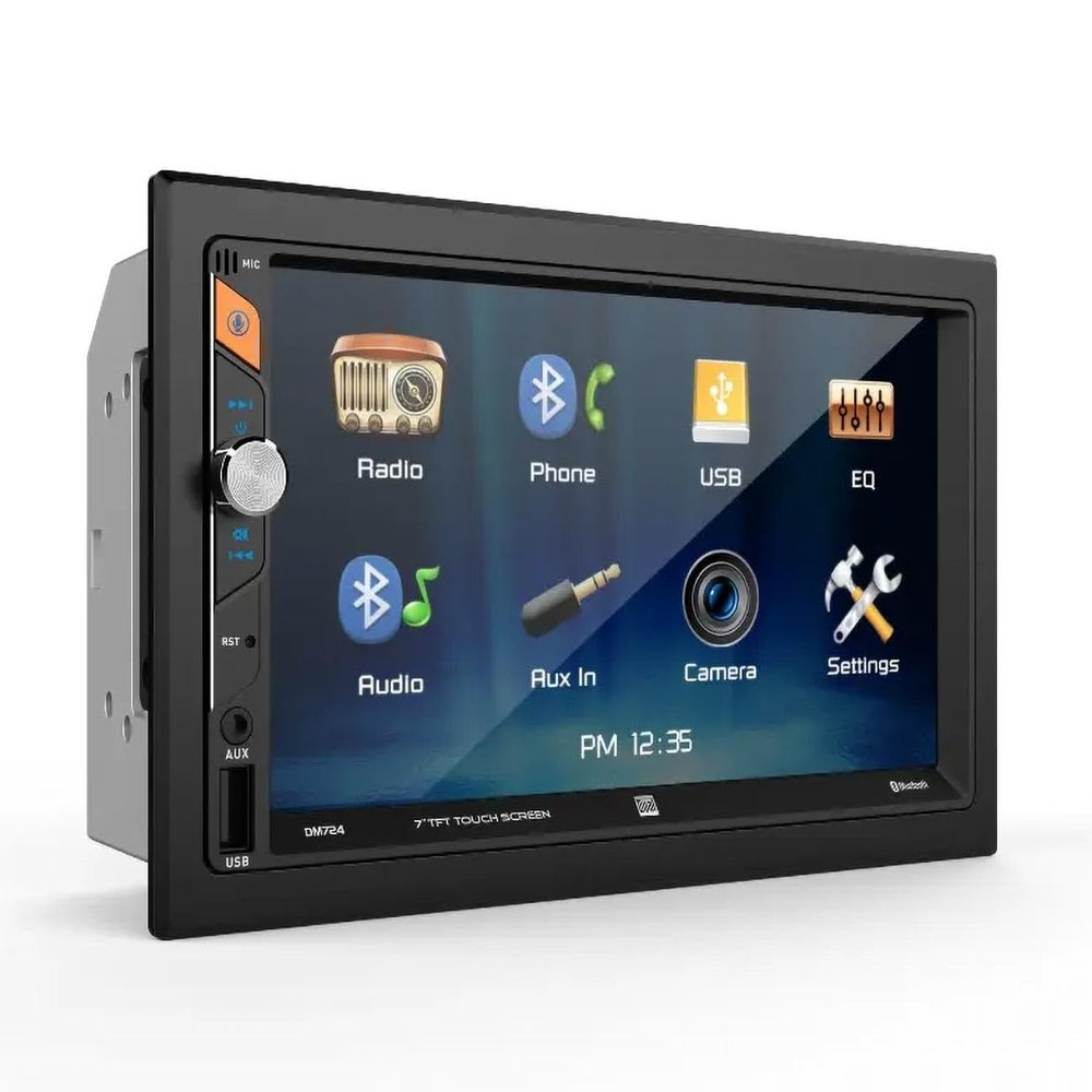 Dual DM724 2-DIN 7" Touchscreen Bluetooth Mechless Digital Multimedia Receiver